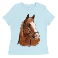 Baby Blue horse portrait Ladies Tee - Artiststas
