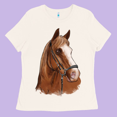 Horse Portrait Ladies Tee Designed By Artiststas