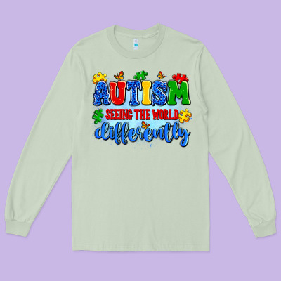 Autism Seeing The World Differently Long Sleeve Tee Designed By Artiststas