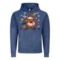 Vintage Denim christmas deer school Vintage Hoodie - MaliasSmallBusiness