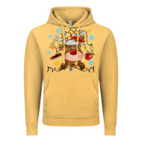 Vintage Mustard christmas deer school Vintage Hoodie - MaliasSmallBusiness