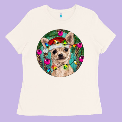 Christmas Chihuahua Ladies Tee Designed By Ranaportraitstore