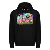 Black Happy Easter truck with farm animals Easter Day Premium Hoodie - CowGirlArtShop