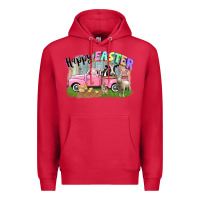 Cardinal Happy Easter truck with farm animals Easter Day Premium Hoodie - CowGirlArtShop