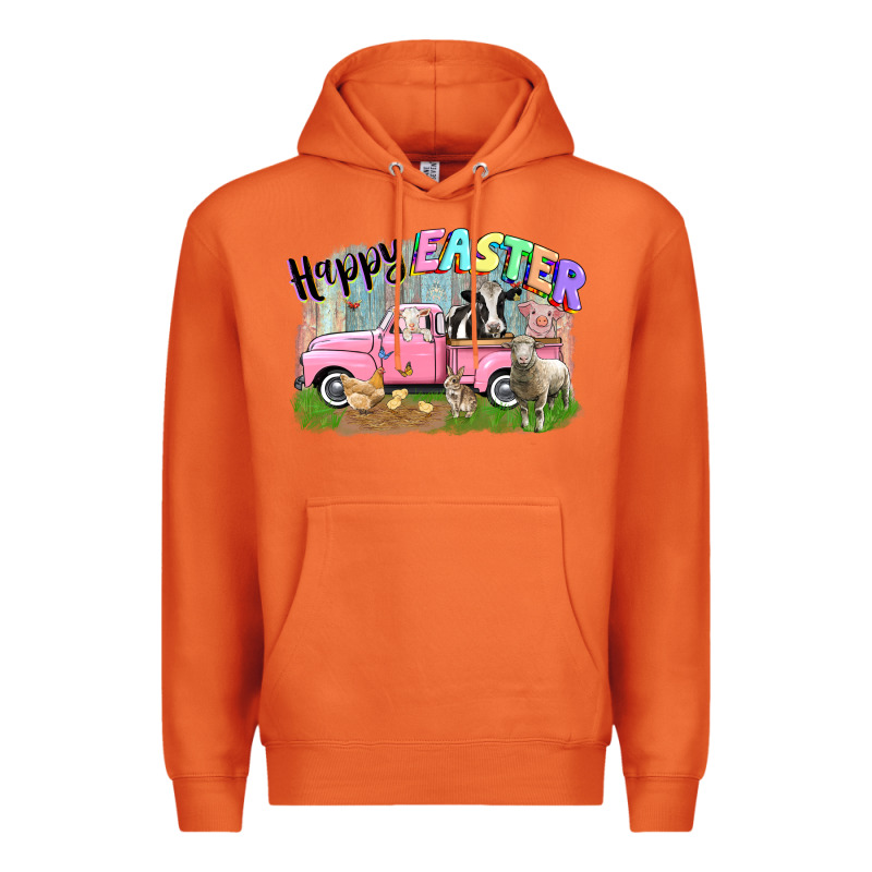 Happy Easter Truck With Farm Animals Easter Day Premium Hoodie by CowGirlArtShop | Teevron