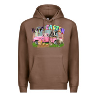 Chestnut Happy Easter truck with farm animals Easter Day Premium Hoodie - CowGirlArtShop