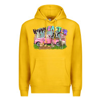 Lemon Happy Easter truck with farm animals Easter Day Premium Hoodie - CowGirlArtShop