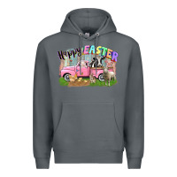 Rock Happy Easter truck with farm animals Easter Day Premium Hoodie - CowGirlArtShop