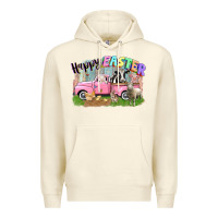 Sandshell Happy Easter truck with farm animals Easter Day Premium Hoodie - CowGirlArtShop