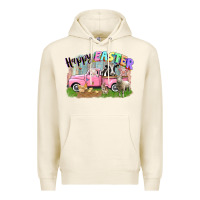 Tofu Happy Easter truck with farm animals Easter Day Premium Hoodie - CowGirlArtShop