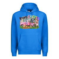 True Royal Happy Easter truck with farm animals Easter Day Premium Hoodie - CowGirlArtShop