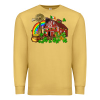 Antique Gold St. Patrick's farm with gold Premium Sweatshirt - OliviaCreatesArt