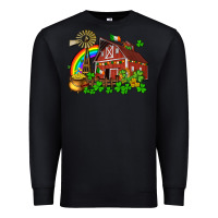 Black St. Patrick's farm with gold Premium Sweatshirt - OliviaCreatesArt