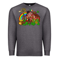Charcoal Heather St. Patrick's farm with gold Premium Sweatshirt - OliviaCreatesArt