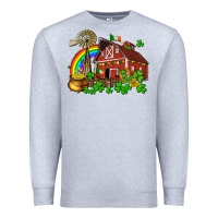 Heather Grey St. Patrick's farm with gold Premium Sweatshirt - OliviaCreatesArt
