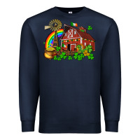 Navy St. Patrick's farm with gold Premium Sweatshirt - OliviaCreatesArt