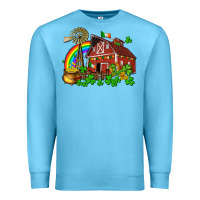 Ocean Blue St. Patrick's farm with gold Premium Sweatshirt - OliviaCreatesArt