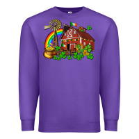 Purple St. Patrick's farm with gold Premium Sweatshirt - OliviaCreatesArt