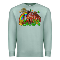 Seafoam St. Patrick's farm with gold Premium Sweatshirt - OliviaCreatesArt