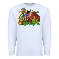 White St. Patrick's farm with gold Premium Sweatshirt - OliviaCreatesArt