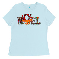 Baby Blue noel reindeer Ladies Tee - AdoDesignShop