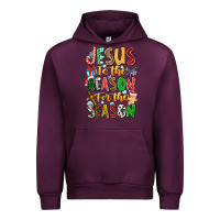 Mauve Wine jesus is the reason for the season Urban Hoodie - CowhideDigitalArt