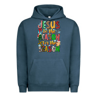 Pigment Midnight Navy jesus is the reason for the season Urban Hoodie - CowhideDigitalArt
