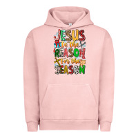 Pigment Salmon jesus is the reason for the season Urban Hoodie - CowhideDigitalArt