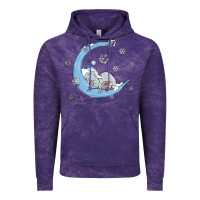 Cloud Purple snowman and moon Vintage Hoodie - MaliasSmallBusiness