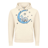 Vintage Artic snowman and moon Vintage Hoodie - MaliasSmallBusiness