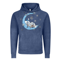 Vintage Denim snowman and moon Vintage Hoodie - MaliasSmallBusiness