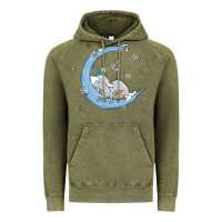 Vintage Olive snowman and moon Vintage Hoodie - MaliasSmallBusiness