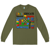 Army Green autism awareness typography Long Sleeve Tee - Artiststas