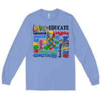 Colony Blue autism awareness typography Long Sleeve Tee - Artiststas