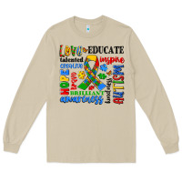Mushroom autism awareness typography Long Sleeve Tee - Artiststas