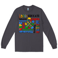 Smoke autism awareness typography Long Sleeve Tee - Artiststas