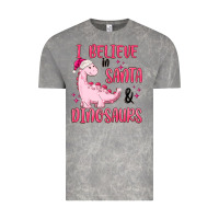 Cloud Rock i believe in santa & dinosaurs pink Vintage Tee - MaliasSmallBusiness