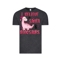 Vintage Black i believe in santa & dinosaurs pink Vintage Tee - MaliasSmallBusiness