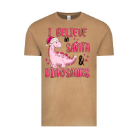 Vintage Camel i believe in santa & dinosaurs pink Vintage Tee - MaliasSmallBusiness