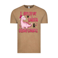 Vintage Coffee i believe in santa & dinosaurs pink Vintage Tee - MaliasSmallBusiness