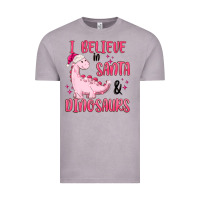 Vintage Zinc i believe in santa & dinosaurs pink Vintage Tee - MaliasSmallBusiness
