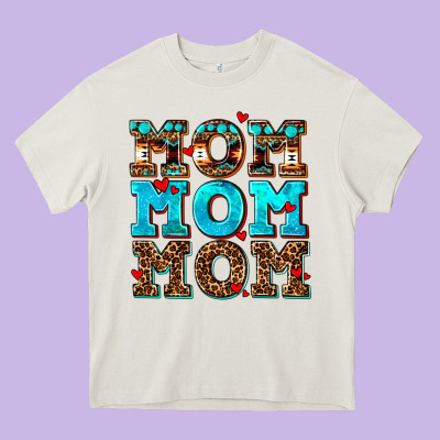 Mom Mom Mom Heavy Core Tee Designed By Adodesignshop