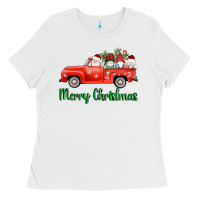 White merry christmas truck gnomes Ladies Tee - AdoDesignShop
