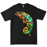 Black Chameleon Lizard Illustrations Premium Tee - LillyAllenDesigns
