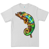 Dove Grey Chameleon Lizard Illustrations Premium Tee - LillyAllenDesigns