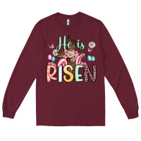 Burgundy he is risen Long Sleeve Tee - Artiststas