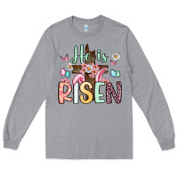 Heather Grey he is risen Long Sleeve Tee - Artiststas