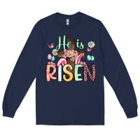 Navy he is risen Long Sleeve Tee - Artiststas