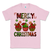 Bubblegum Pink Merry Christmas cupcakes Classic Tee - NancyCooperArtShop