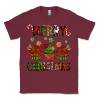 Burgundy Merry Christmas cupcakes Classic Tee - NancyCooperArtShop
